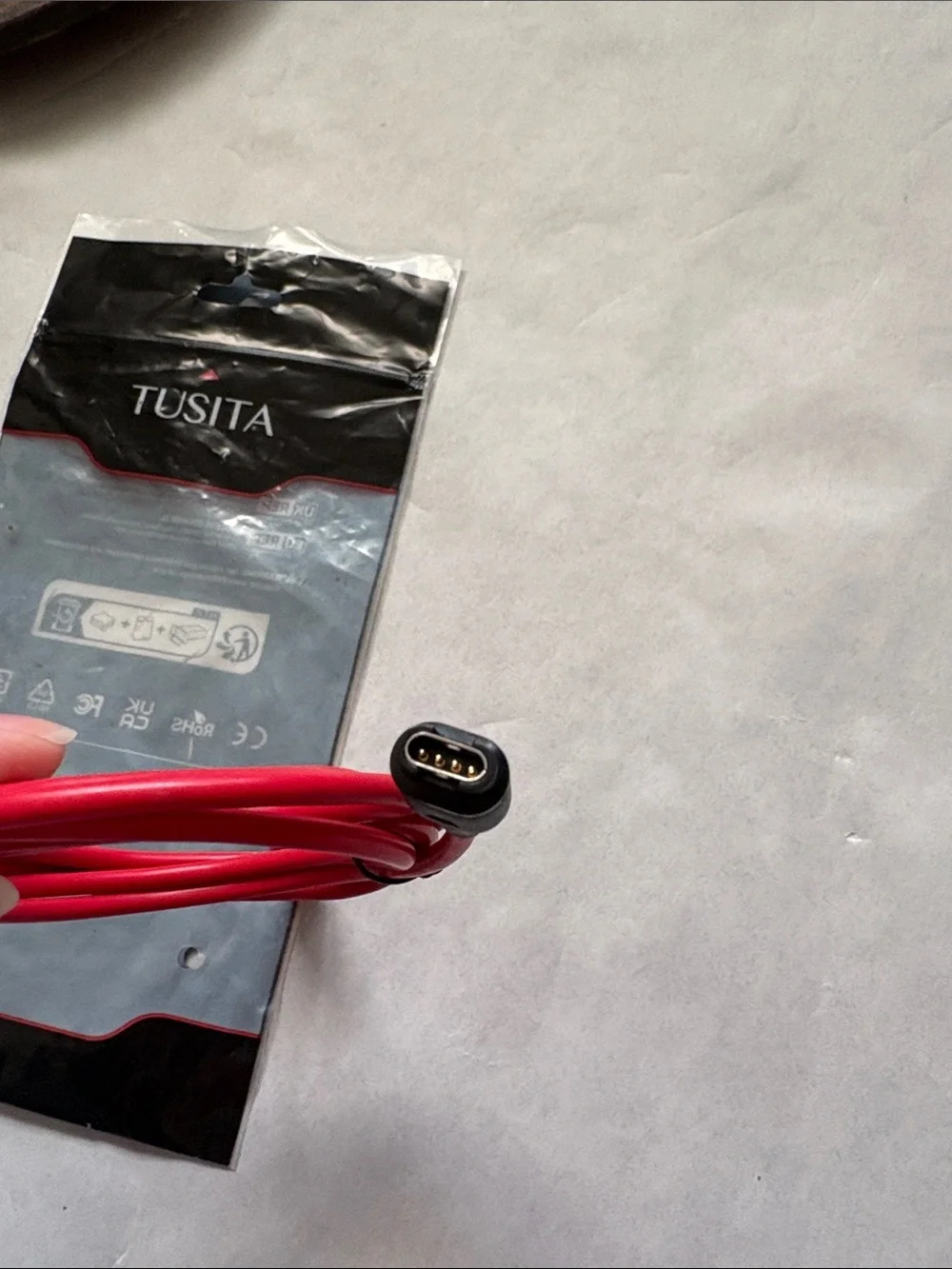 Charger USB-C Cable for some Garmin Watch Replacement red new 3 feet